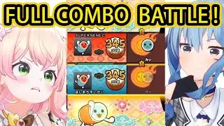 Nene vs Suisei Taiko full combo battle made everyone speechless [Subaru / Lui / Noel / Eng Sub]