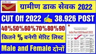 India post GDS Cut Off 2022 || India post GDS Result 2022 || GDS post Cut Off 2022 ||state wise 2022