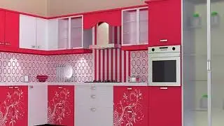 Modern Kitchen Cabinets in Red Color