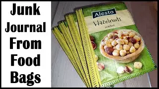 Junk Journal From Food Bags, One signature, Hazelnuts - Starving Emma
