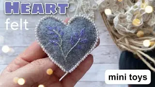 DIY. SPRING felt heart. Как сшить сердце из фетра с цветами