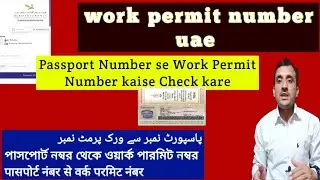 Work permit number uae / how to check visa work permit number by passport in uae / labor card number