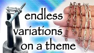 Silver chain making process by experimenting with copper wire.