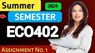 ECO402 Assignment No 1 Summer Semester 2024