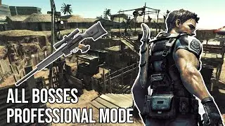 Kill ALL BOSSES with Infinite H&K PSG-1(Rifle) - Resident Evil 5 Gold Edition   Professional Mode