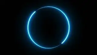 No Copyright Round Circle Blue Neon Video Frame Seamless Loop