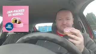 Greggs Sausage Roll and Pink Jammie Donut