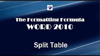 Word 2010   Split Table - Move a table down to add a caption or text above it.