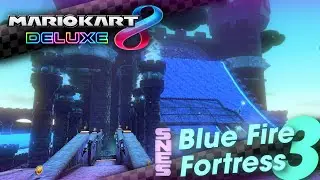 SNES Blue Fire Fortress 3 (BC3 Re-Skin) - Mario Kart 8 Deluxe [4k]