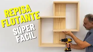 REPISA FLOTANTE de MADERA con solo 4 CORTES (Fácil y rápido)