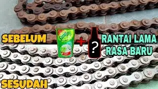 Cara ampuh membersihkan rantai motor Dengan Sunlight dan ..... pertamax