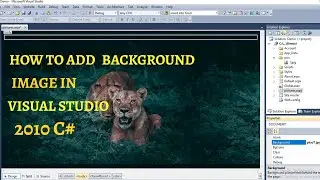 HOW TO ADD BACKGROUND IMAGE IN VISUAL STUDIO | VISUAL STUDIO C#