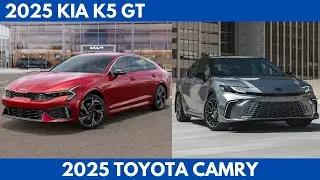 New 2025 Kia K5 GT Vs. 2025 Toyota Camry are both popular mid-size sedans Comparison