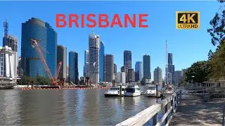 Brisbane, Australia: Walking in Kangaroo Point (4K)