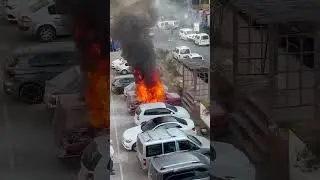 ALAPLI'DA ARAÇ ALEV ALEV YANDI