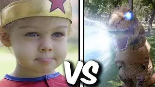 Wonder Baby Vs T-Rex (Justice League)