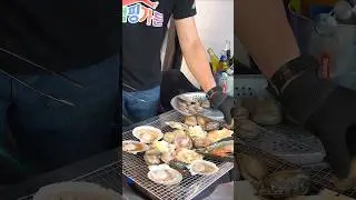 싱싱한 조개 숯불구이│Grilled various clams