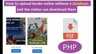 Download and upload books online without a database using php