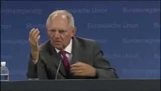 Treffen von EU-Finanzministern in Brüssel - Pressekonferenz Bundesfinanzminister Wolfgang Schäuble 2
