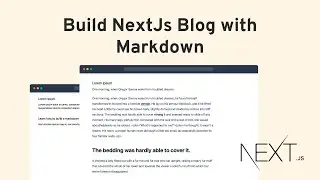 Building a Blog With Next Js with Markdown and Tailwind CSS