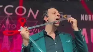 Johnny Strange performing at Tatcon Blackpool 2023