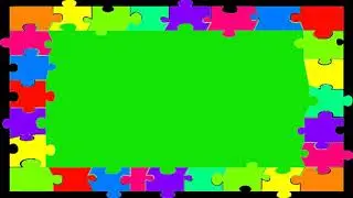 PUZZLE PIECES PICTURE FRAME GREEN SCREEN EFFECT 1