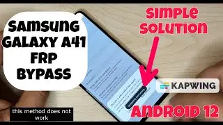 Samsung Galaxy A41 Frp Bypass Android 12 / Something Went Wrong / NEW METHOD / Simple Solution