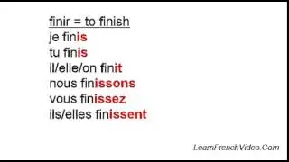 French Regular IR Verbs