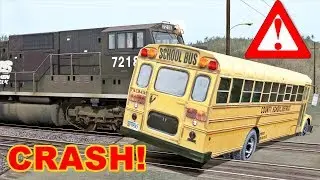 SCHOOL BUS TRAIN CRASH❗❗ 😵😱