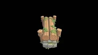 Stylized Log Bridge - Prop 3D Model | Game Asset Showcase