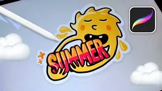 Drawing a Whatsapp Sticker on iPad pro using Procreate