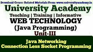 WT47: Java Networking |Connection Less Socket Programming |DatagramSocket  Class|DatagramPacket