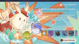 الحدث الجديد Dodoco's Boom-Bastic Escapades اليوم 4 و 5 كنشن امباكت Genshin lmpact