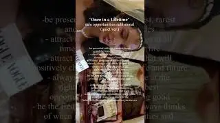 ”𝐎𝐧𝐜𝐞 𝐢𝐧 𝐚 𝐋𝐢𝐟𝐞𝐭𝐢𝐦𝐞" rare opportunities subliminal (quiet ver.)