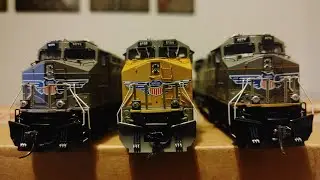 BLI ES44AC Trio Smokes Up grade with 90 cars