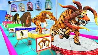 Choose The Right Animal Paint Mammoth Elephant Cow Tiger Lion Bull Paint Animal Crossing Fountain