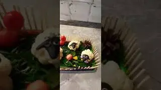 Осенняя поделка из цветной капусты Барашки