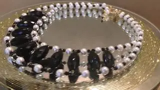 High fashion woven pearl collar necklace