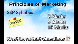 Important Questions for Principals of Marketing ...Bcom 1st semester SEP Syllabus in Tumkur VV