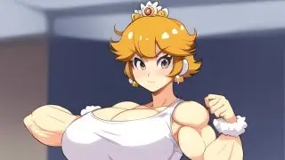Female muscle cartoon Princess Daisy Muscle