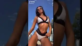 Hot white bikini cameltoe tiktok dance