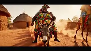 Heavy weight woman is riding on a donkey