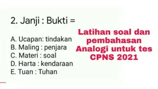 soal analogi cpns 2020