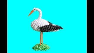 How to make 3d origami Stork part 1