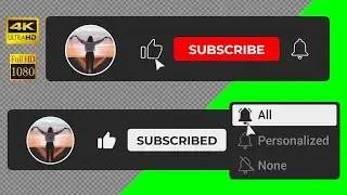 Custom Subscribe button with your logo | green screen, transparent | Dark Style