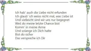 Westernhagen - Komm' in Meine Arme Lyrics