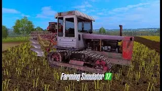 Farming Simulator 2017. ГУСЕНИЧНЫЙ ТРАКТОР Т-4. ПЛУГ ПЛН.
