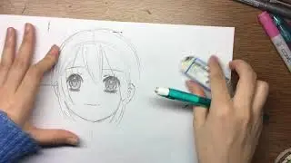 How to Draw Hatsune Miku face for beginners with marking  easy way step by step