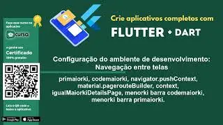 Aula 10 - Navegação entre telas - Curso criação de aplicativos com Flutter e Dart