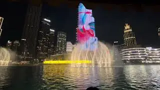 Dubai. Abra boat. Burj Khalifa lake
